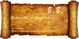 Bukszár Beatrix névjegykártya