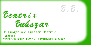 beatrix bukszar business card